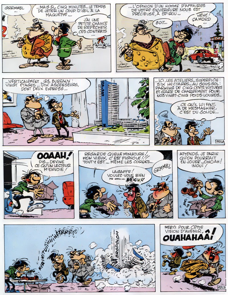 1967 Gaston Lagaffe Gag 491 par André Franquin Planche originale