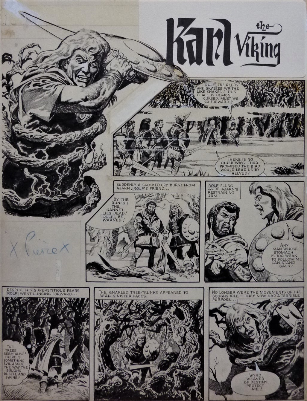 Karl The Viking Par Don Lawrence Planche Originale