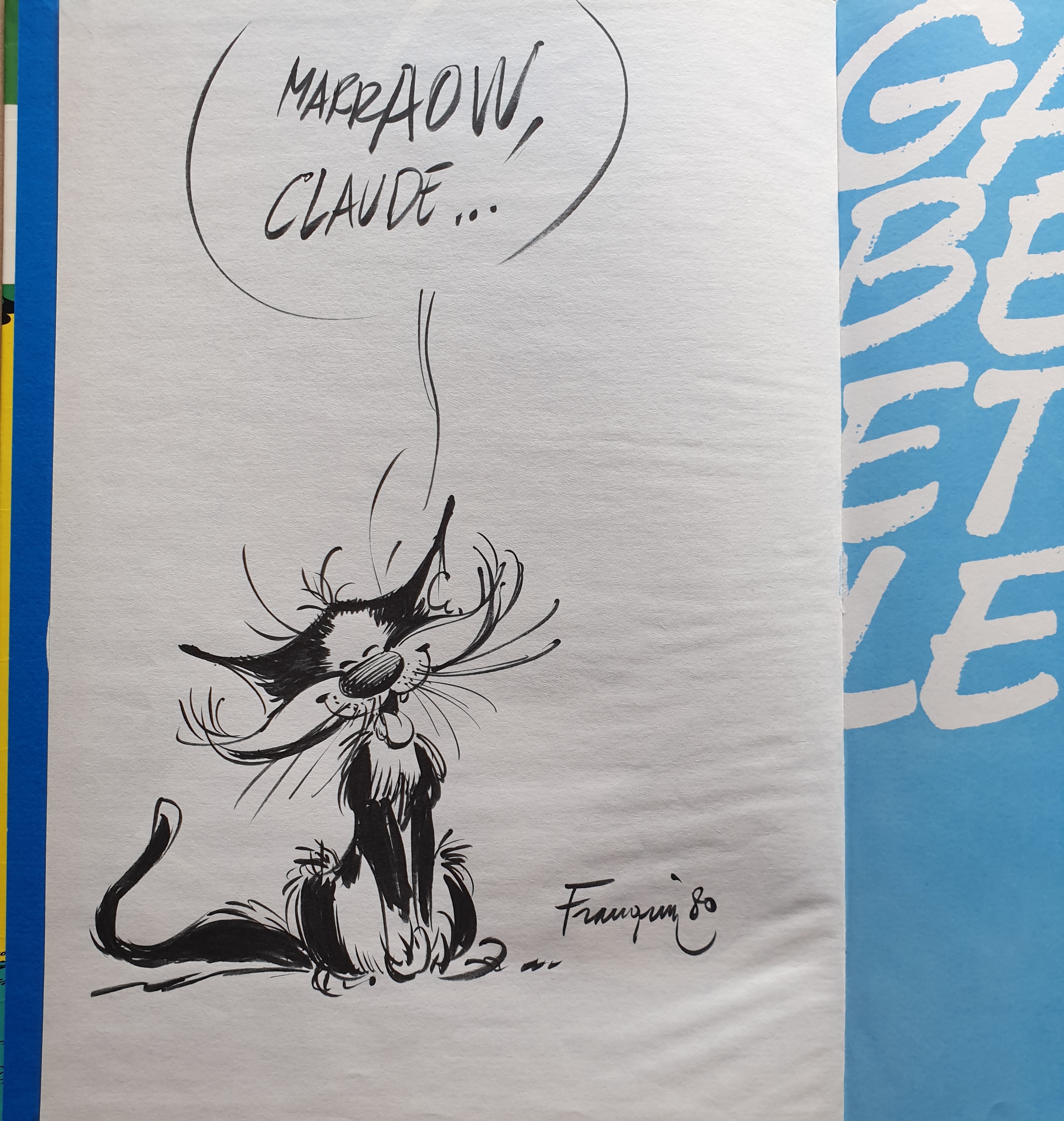 1980 Le Chat par André Franquin Dédicace