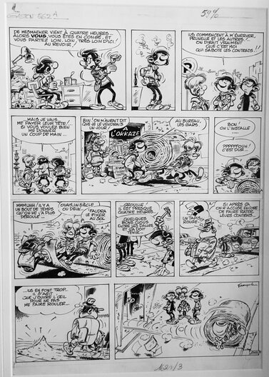 Andr Franquin Gaston Lagaffe Illustration Originale