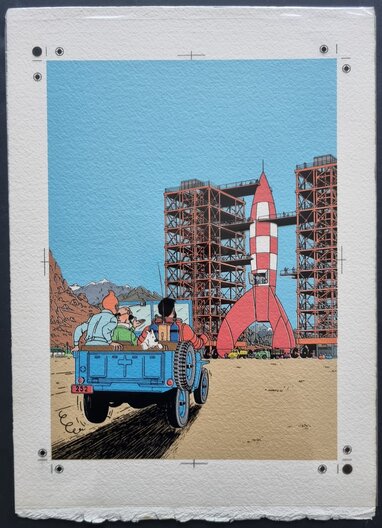 Studios Belvision Hergé Tintin Objectif Lune Œuvre originale