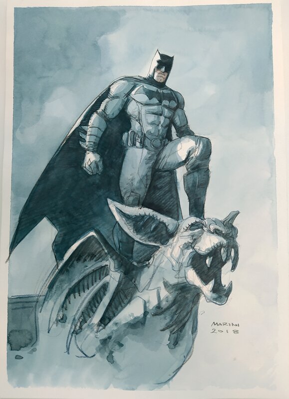 En Vente Enrico Marini Illustration Originale Batman Illustration